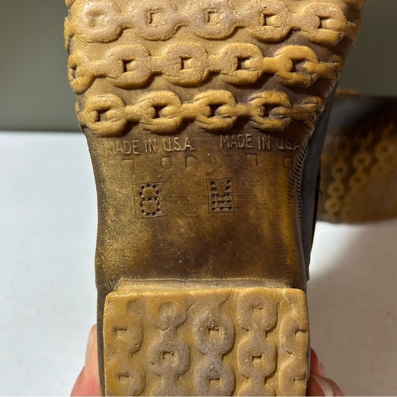 VINTAGE Mens LL BEAN Maine Hunting Shoe Boots Duck Leather Rubber Mocs 8M - Picture 7 of 10